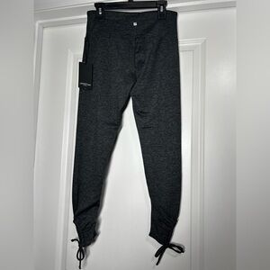 Lanston Sport Gray Cropped Leggings with‎ Rouching
